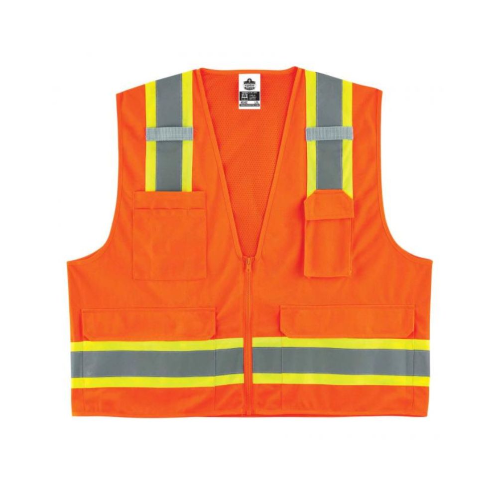 Ergodyne Orange Two-Tone Surveyor Vest - Type R, Class 2, Zipper from GME Supply